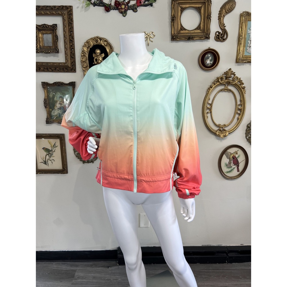 Beachriot Mint Pink Ombre Full Zip Lightweight Windbreaker Jacket Size M